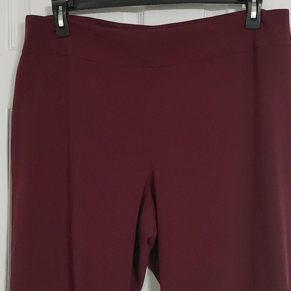 Avenue Tummy Control Straight Leg Trouser Pants in Burgundy Women's sz 16 Classy - Picture 3 of 6